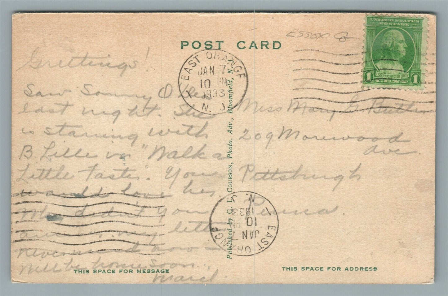 EAST ORANGE NJ POST OFFICE NORTH MUNN AVENUE VINTAGE POSTCARD