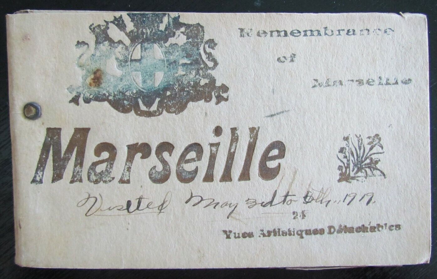MARSEILLE FRANCE VIEWS 1919 22 DETACHABLE POSTCARDS ANTIQUE BOOKLET