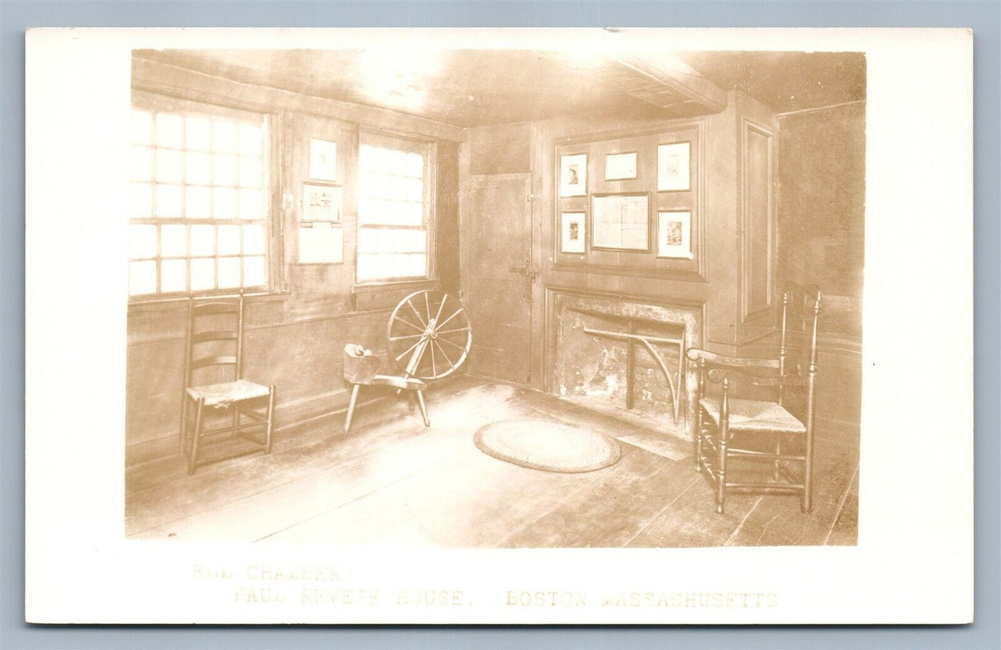 PAUL REVERE HOUSE BOSTON MA VINTAGE REAL PHOTO POSTCARD RPPC