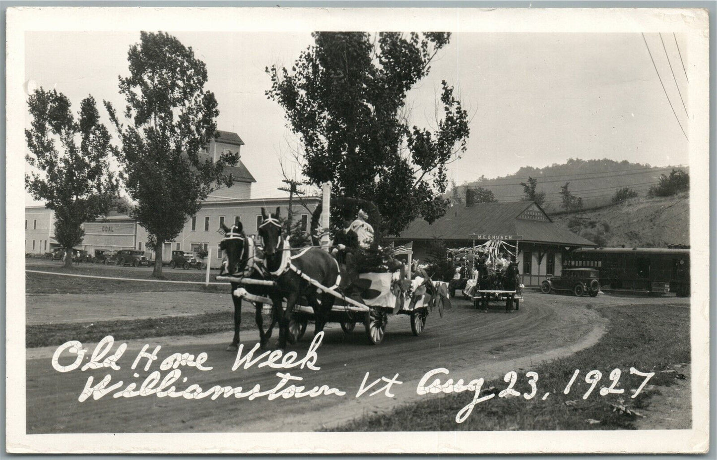 WILLIAMSTOWN VT OLD HOME WEEK 1927 ANTIQUE REAL PHOTO POSTCARD RPPC