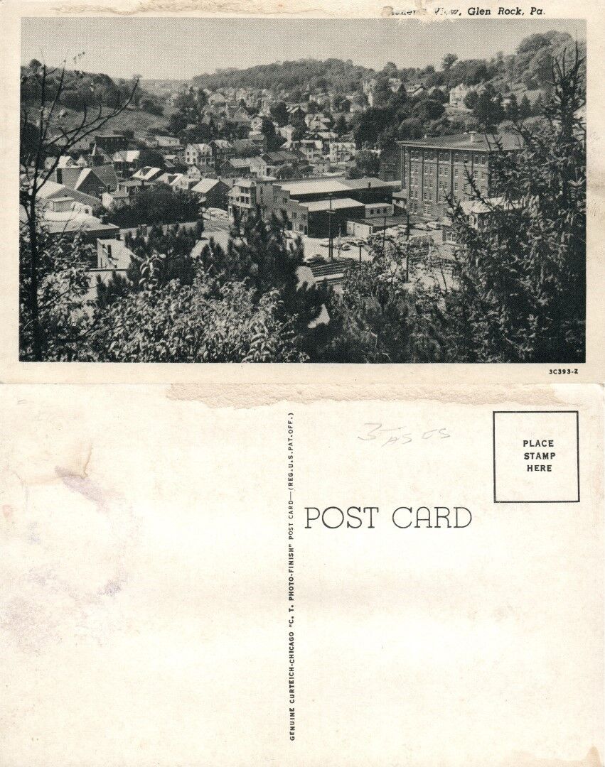 GLEN ROCK PA GENERAL VIEW ANTIQUE POSTCARD