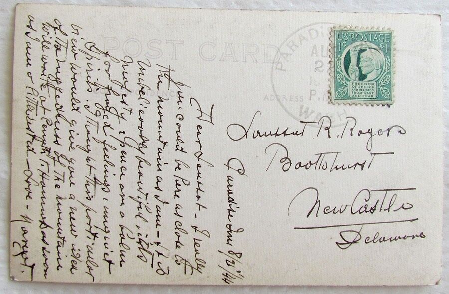 RPPC NATURE COASTING TATOOSH RANGE RAINIER NAT'L PARK WA VINTAGE PHOTO POSTCARD