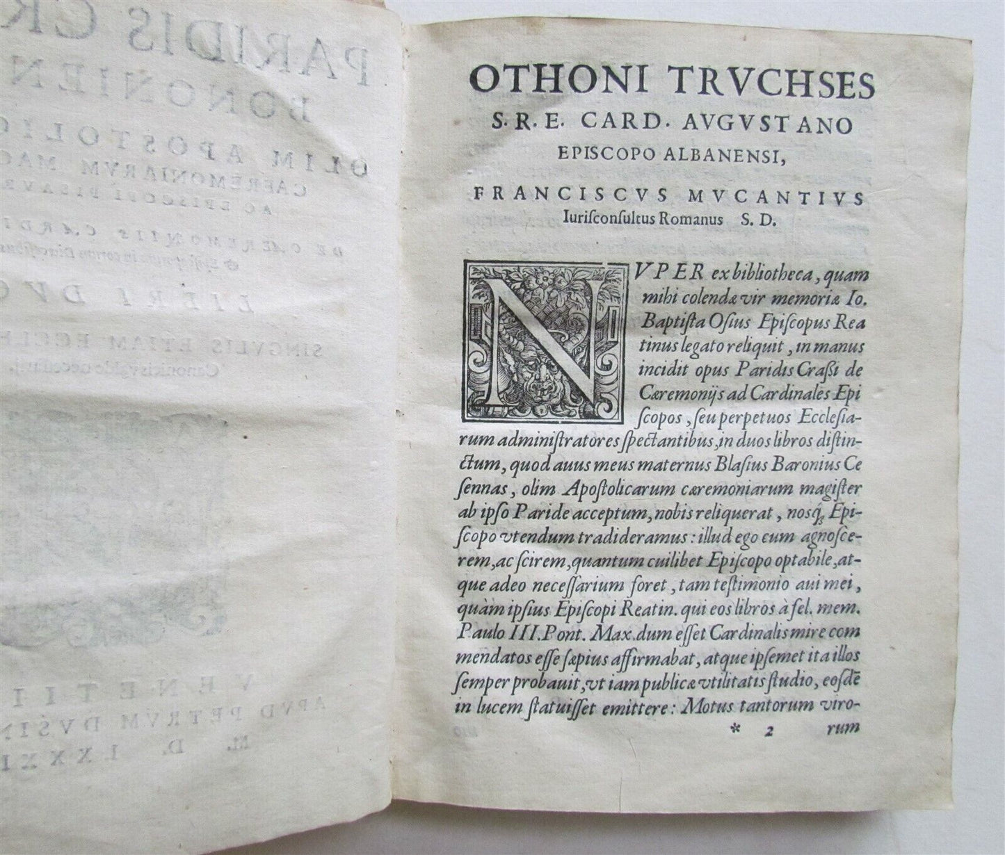1582 PARIDIS CRASSI BONONIENSIS antique VELLUM BOUND 16th century
