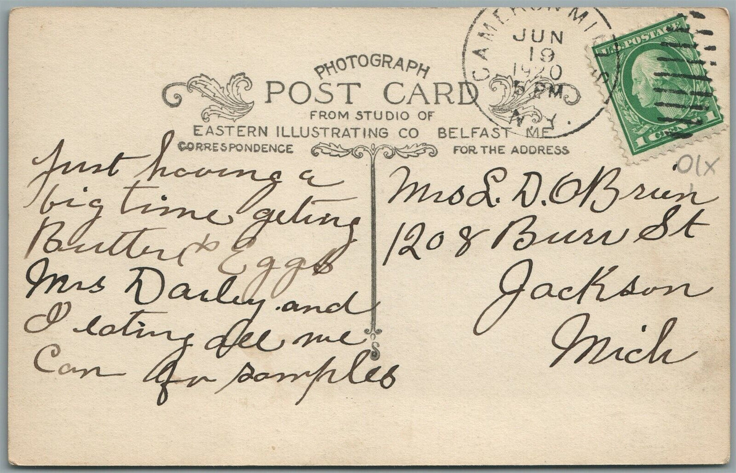 GANIERON MILLS NY ANTIQUE REAL PHOTO POSTCARD RPPC