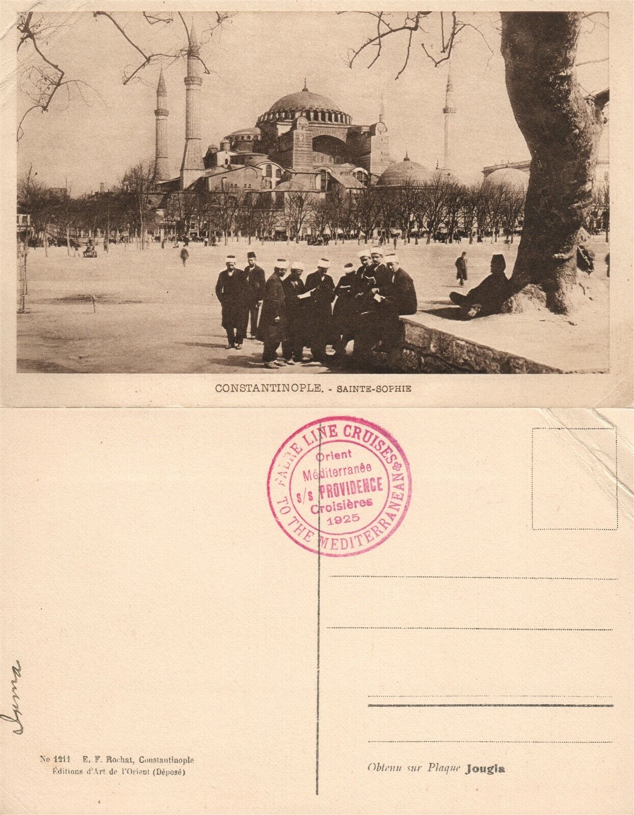 MOSQUE CONSTANTINOPLE TURKEY MEDITERRANEAN CRUISE CANCEL ANTIQUE POSTCARD