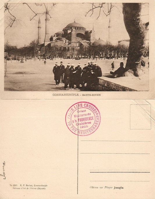 MOSQUE CONSTANTINOPLE TURKEY MEDITERRANEAN CRUISE CANCEL ANTIQUE POSTCARD