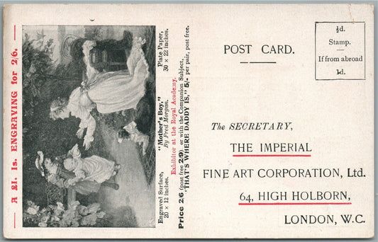 HIGH CLASS ENGRAVINGS ADVERTISING ANTIQUE POSTCARD