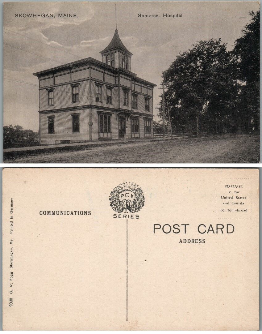 SKOWNEGAN ME SOMERSET HOSPITAL RPPC ANTIQUE REAL PHOTO POSTCARD