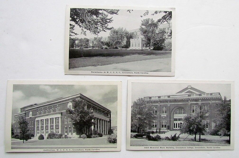 LOT OF 3 VINTAGE POSTCARDS GREENBORO COLLEGE NORTH CAROLINA