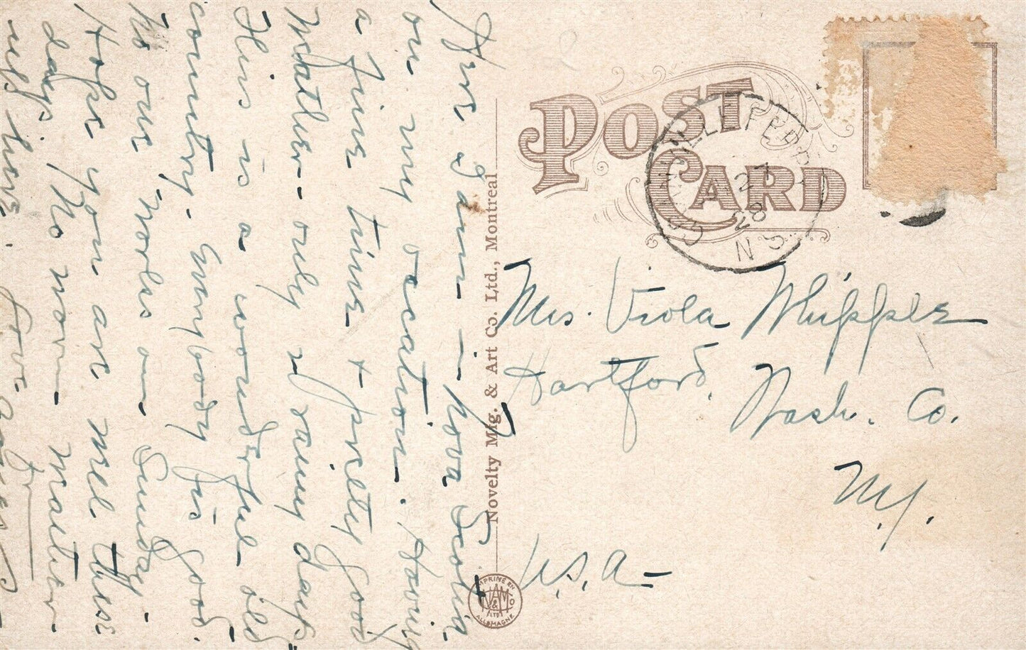 GASPEREAUX VALLEY N.C. CANADA ANTIQUE POSTCARD