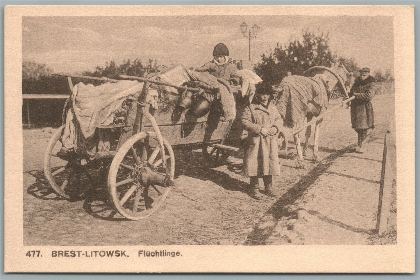 BREST-LITOWSK RUSSIA BELARUS POLAND REFUGEES ANTIQUE POSTCARD