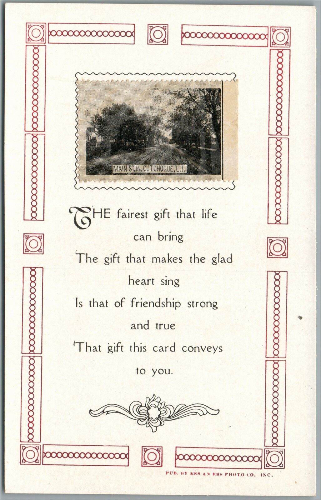 CUTCHOGUE LONG ISLAND NY MAIN STREET ANTIQUE REAL PHOTO POSTCARD RPPC