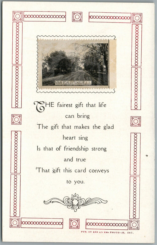 CUTCHOGUE LONG ISLAND NY MAIN STREET ANTIQUE REAL PHOTO POSTCARD RPPC