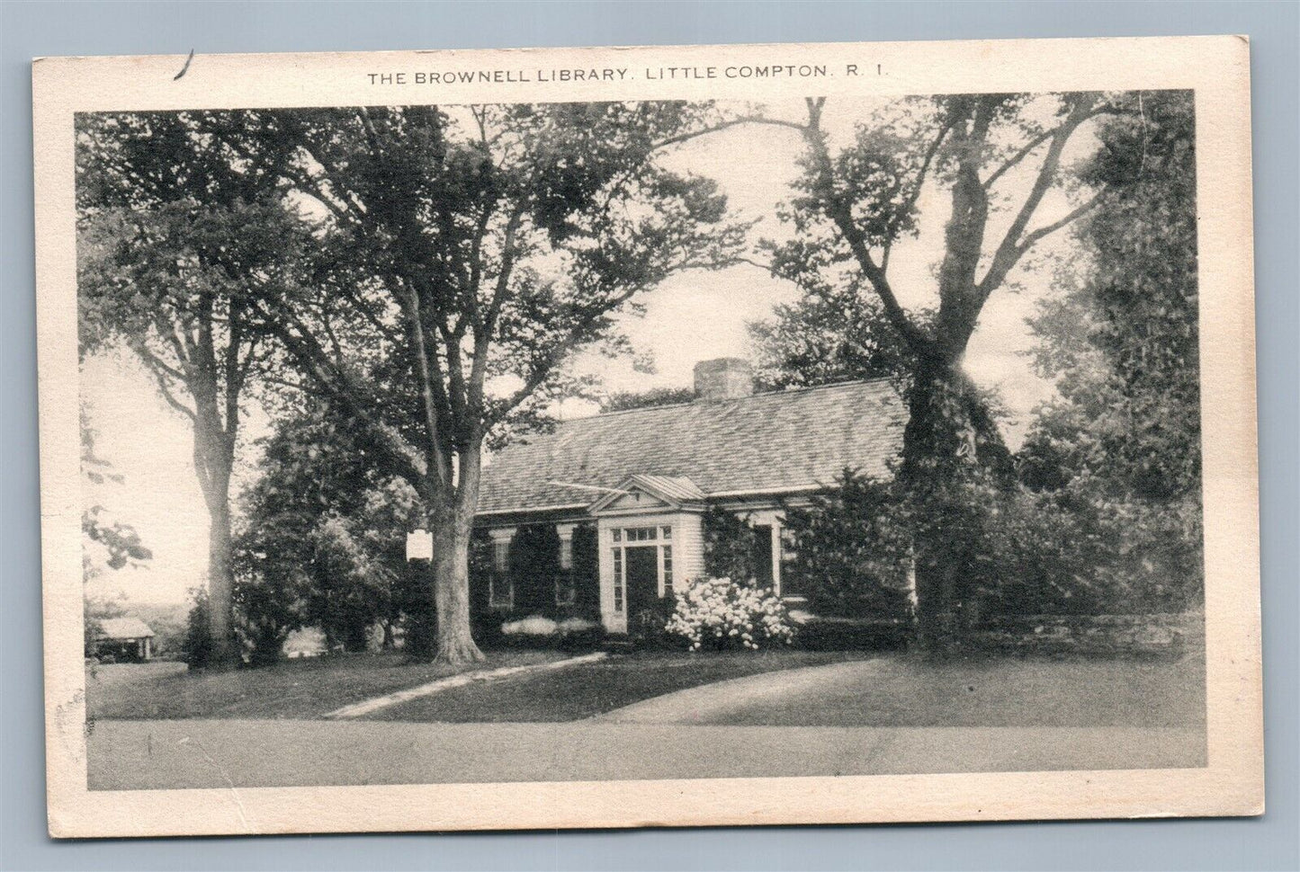 LITTLE COMPTON RI BROWNELL LIBRARY ANTIQUE POSTCARD