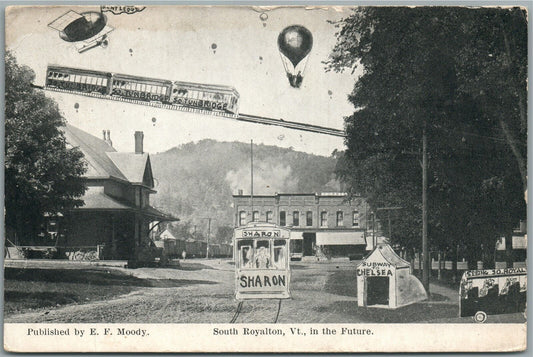 SOUTH ROYALTON VT IN THE FUTURE ANTIQUE POSTCARD
