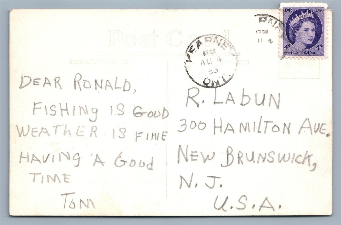 KEARNEY CANADA POPLAR POINT FISHING CAMPS ANTIQUE REAL PHOTO POSTCARD RPPC