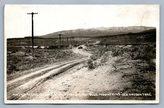 OLD OREGON TRAIL BLUE MOUNTAINS VINTAGE REAL PHOTO POSTCARD RPPC
