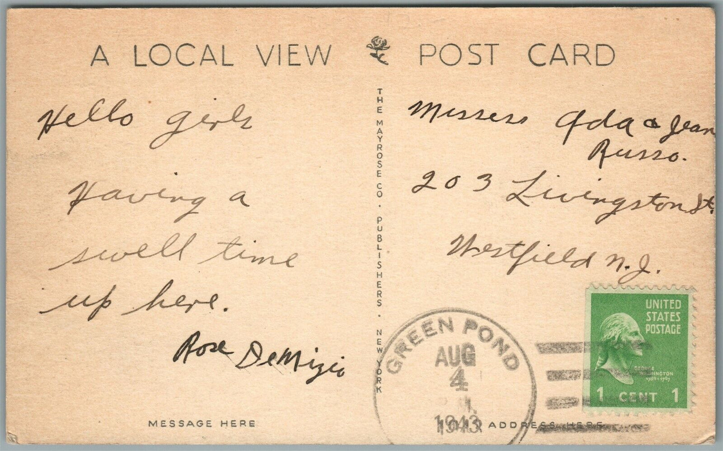 DOVER NJ BLACKWELL STREET VINTAGE POSTCARD