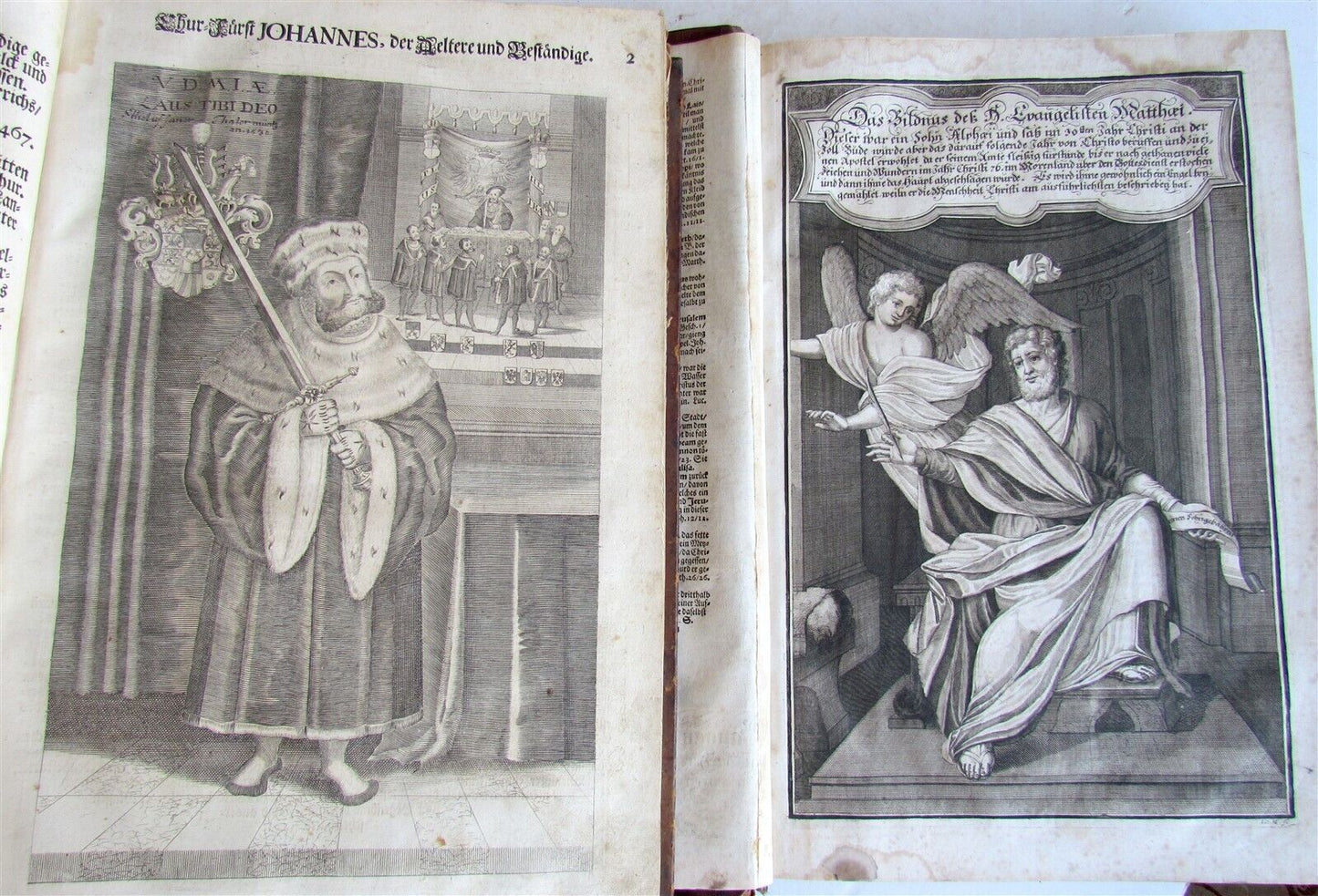 1708 BIBLE in GERMAN 3 MASSIVE FOLIO VOLUMES MARTIN LUTHER ILLUSTRATED antique