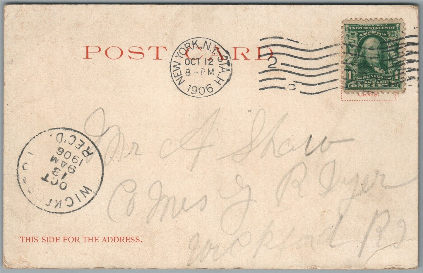 NEW YORK CITY NY FLOWER VENDOR'S DISPLAY VINTAGE POSTCARD