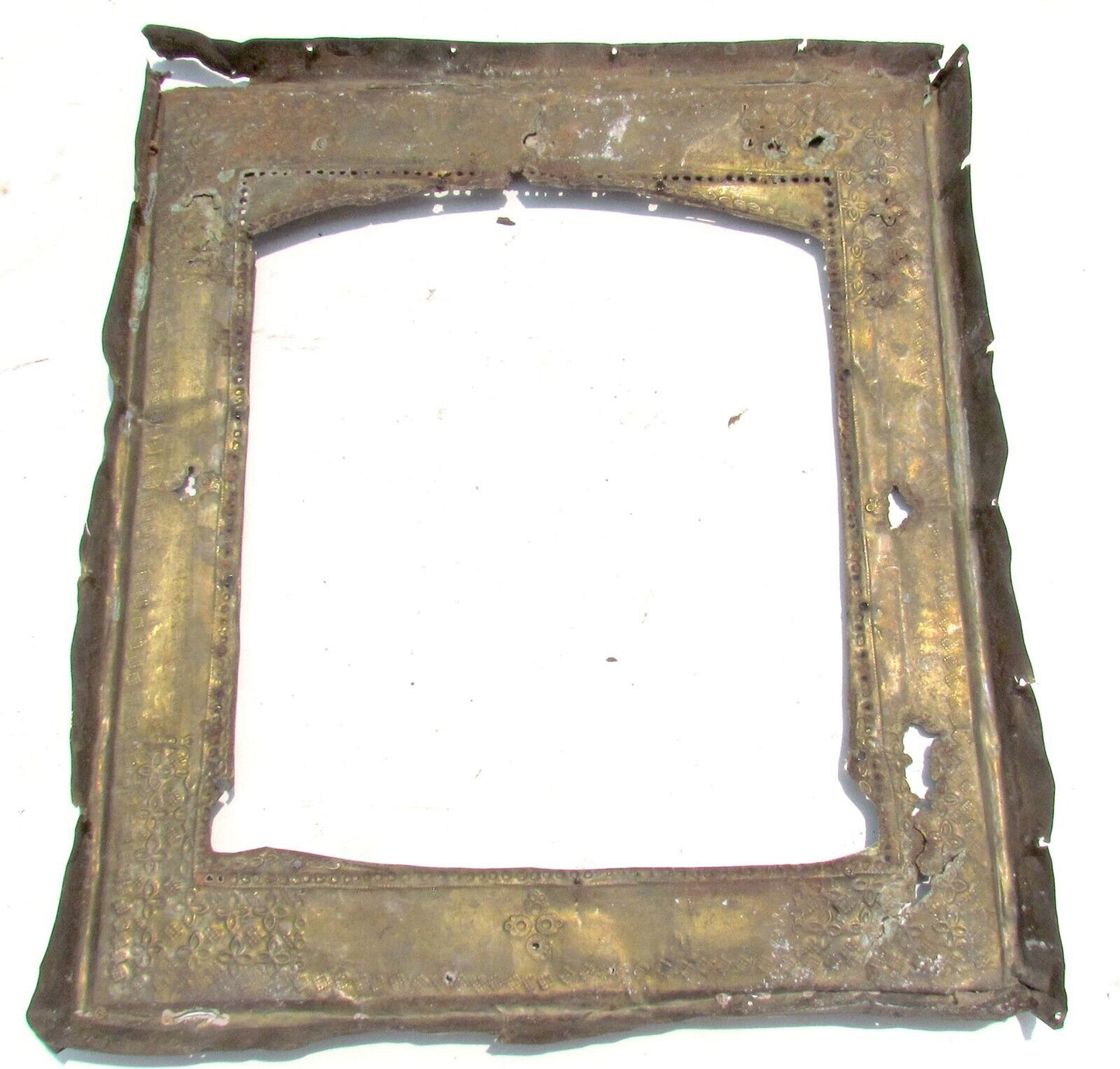 RUSSIAN ICON OKLAD - BASMA 19th CENTURY antique BRASS