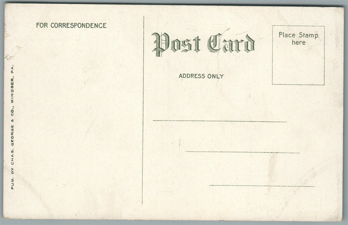 WINDBER PA HOSPITAL ANTIQUE POSTCARD