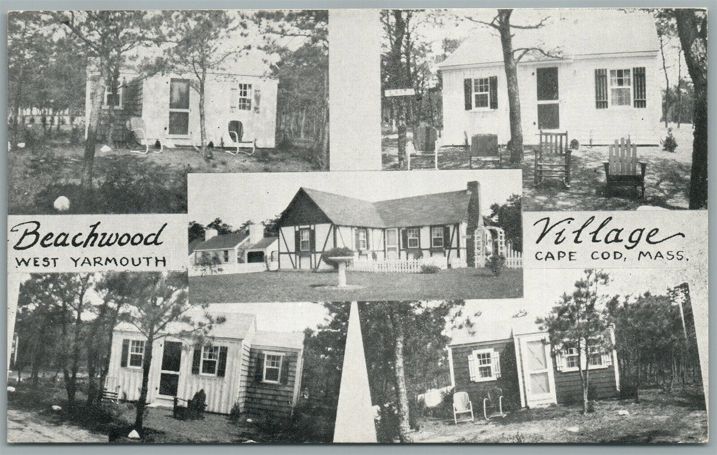 WEST YARMOUTH MA CAPE COD BEACHWOOD VILLAGE ANTIQUE POSTCARD