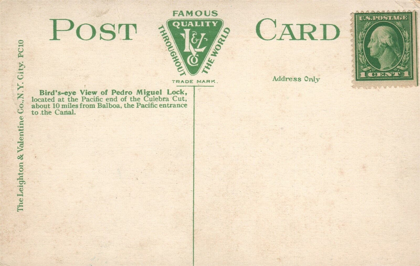 PANAMA PEDRO MIGUEL LOCK ANTIQUE POSTCARD