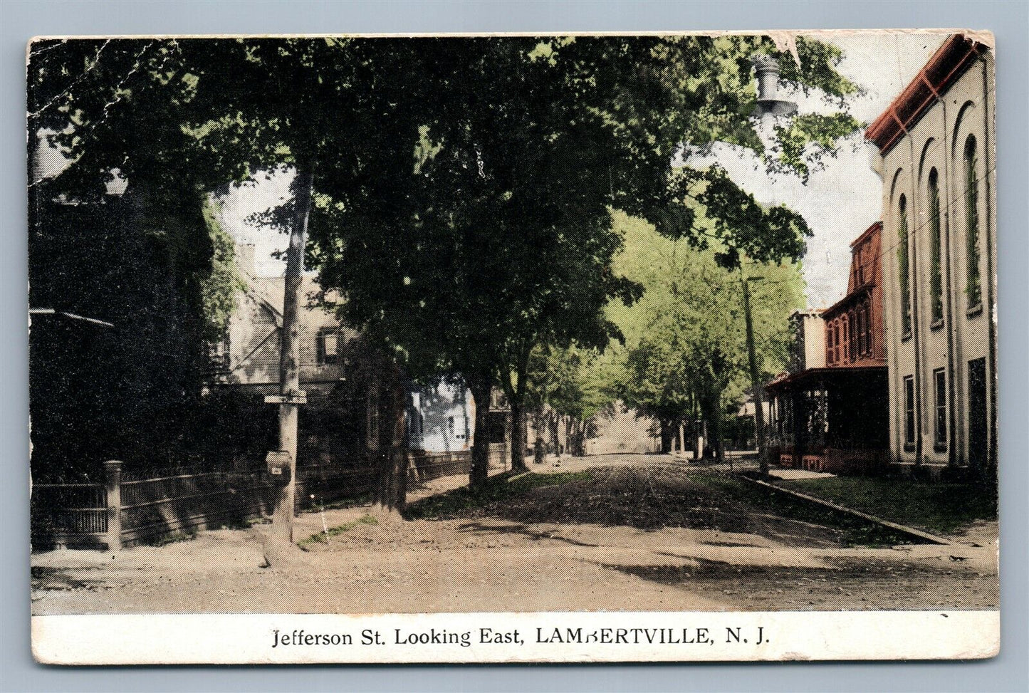 LAMBERTVILLE NJ J. JEFFERSON STREET ANTIQUE POSTCARD