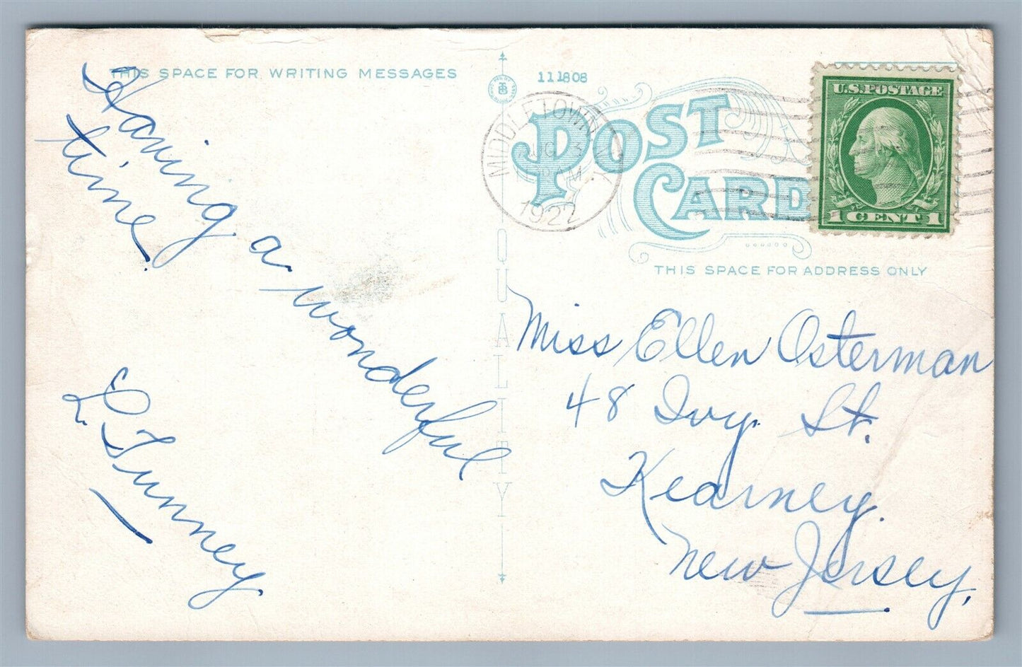 MIDDLETOWN NY WISNER AVENUE ANTIQUE POSTCARD