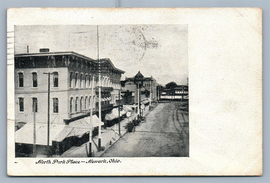 NEWARK OH NORTH PARK PLACE 1907 ANTIQUE POSTCARD