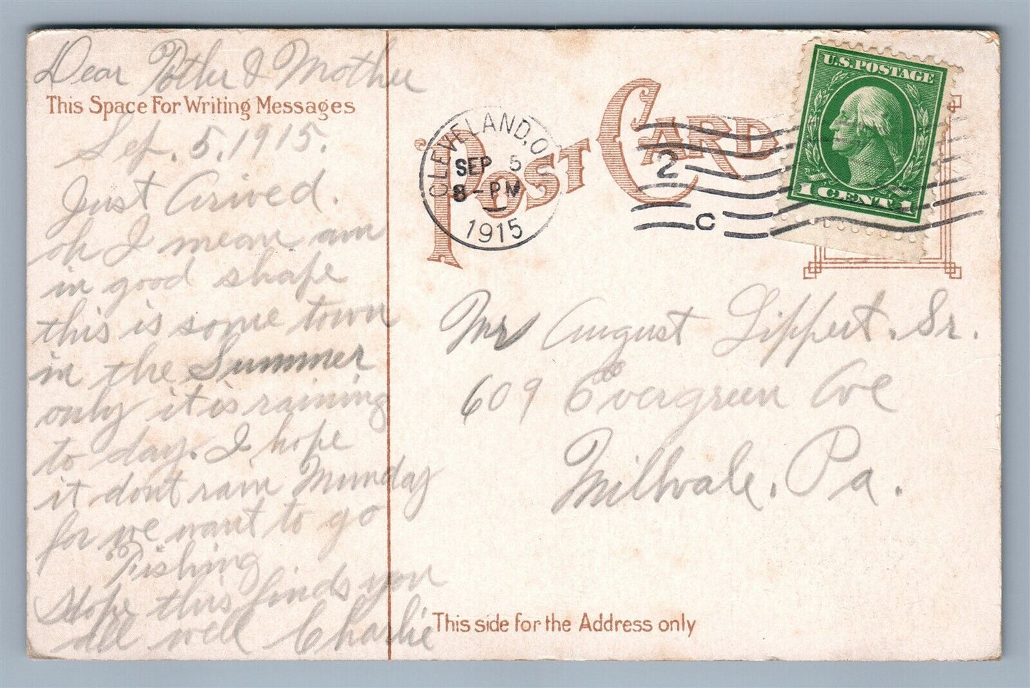 CLEVELAND OH MASONIC TEMPLE 1915 ANTIQUE POSTCARD