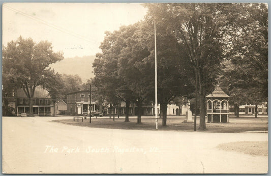 SOUTH ROYALTON VT THE PARK VINTAGE REAL PHOTO POSTCARD RPPC