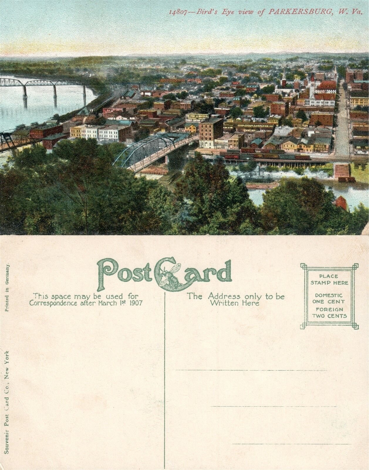 PARKERSBURG W.VA ANTIQUE POSTCARD