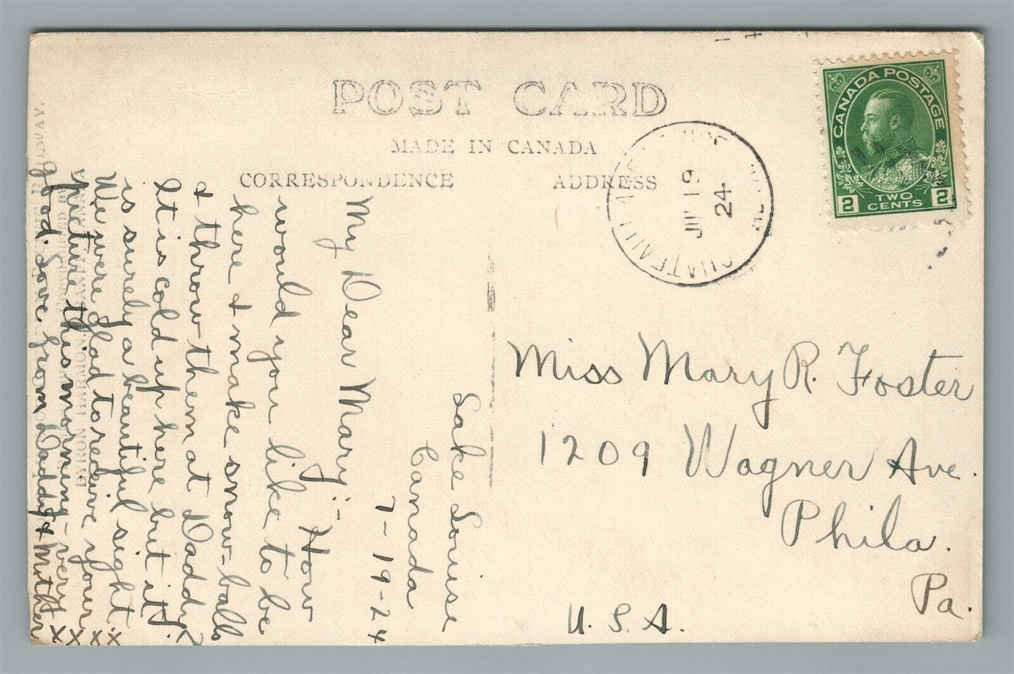 LAKE LOUISE CANADA SUMMER SNOW STORM VINTAGE REAL PHOTO POSTCARD RPPC