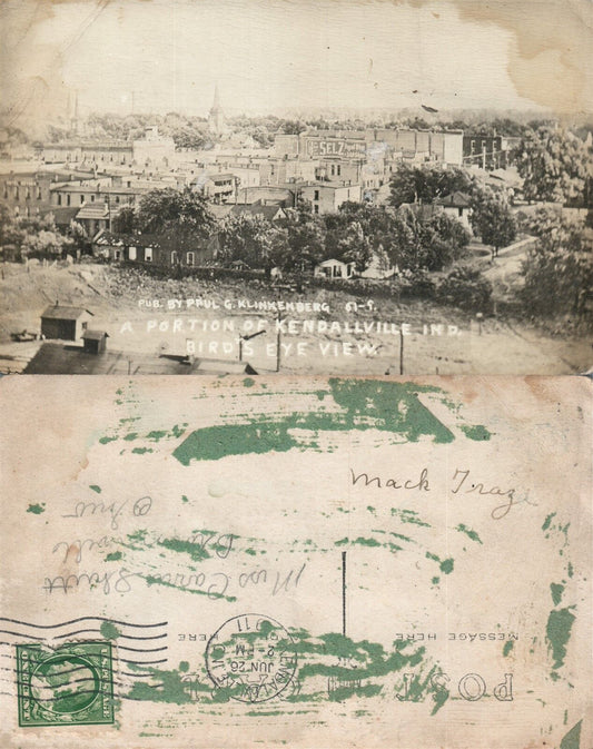 KENDALLVILLE IN ANTIQUE REAL PHOTO POSTCARD RPPC