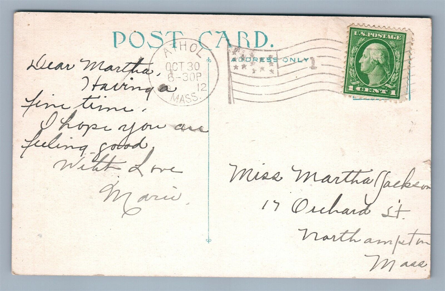 ATHOL MA YMCA ANTIQUE POSTCARD