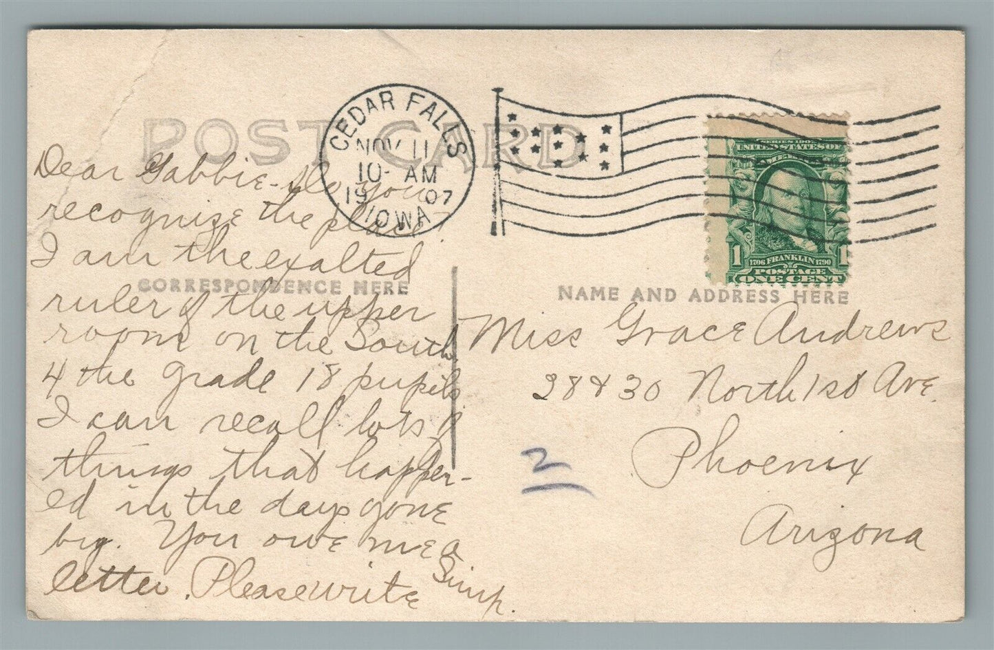 CEDAR FALLS IA AREA SCHOOL ANTIQUE REAL PHOTO POSTCARD RPPC