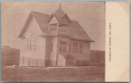 IRA IA CHURCH OF CHRIST ADVERTISING ANTIQUE POSTCARD