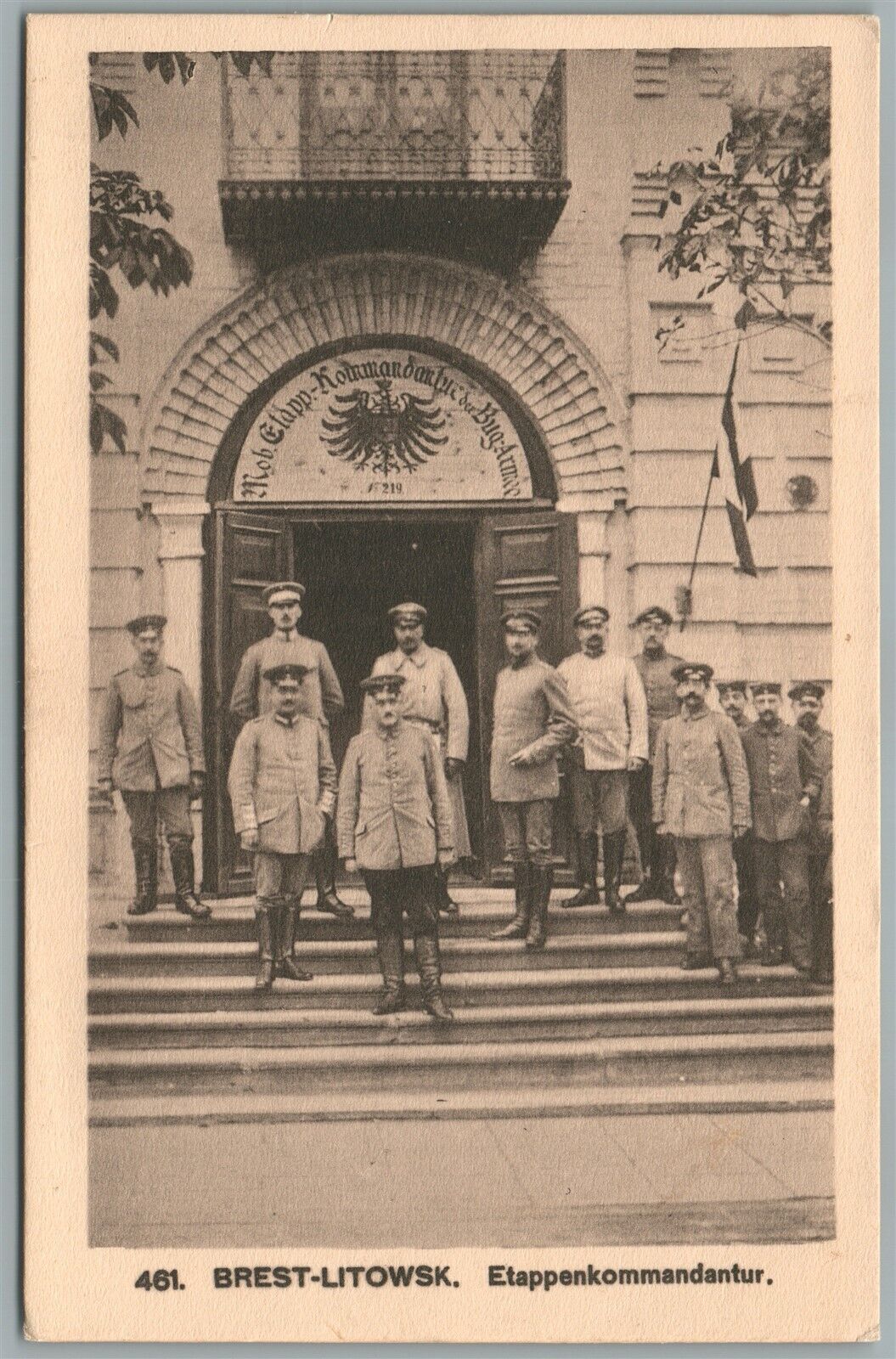 BREST-LITOWSK RUSSIA BELARUS POLAND GERMAN ARMY OFFICERS ANTIQUE POSTCARD