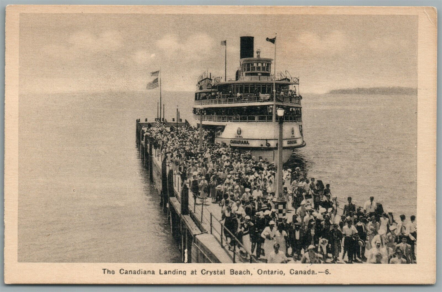 CANADA CRYSTAL BEACH ONT CANADIANA LANDING ANTIQUE POSTCARD