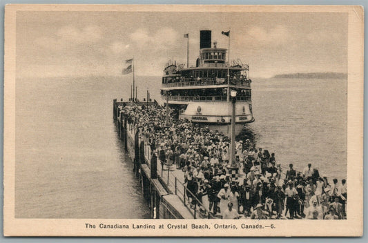 CANADA CRYSTAL BEACH ONT CANADIANA LANDING ANTIQUE POSTCARD