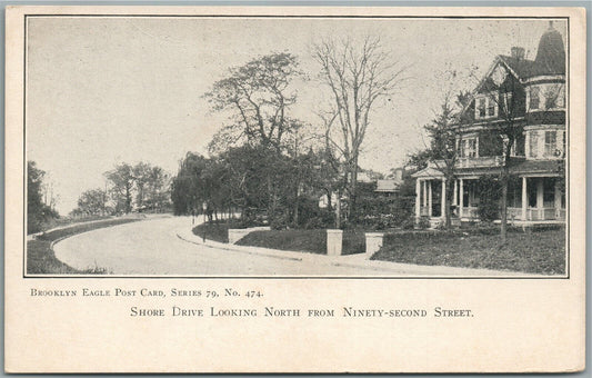 BROOKLYN NY SHORE DRIVE ANTIQUE POSTCARD
