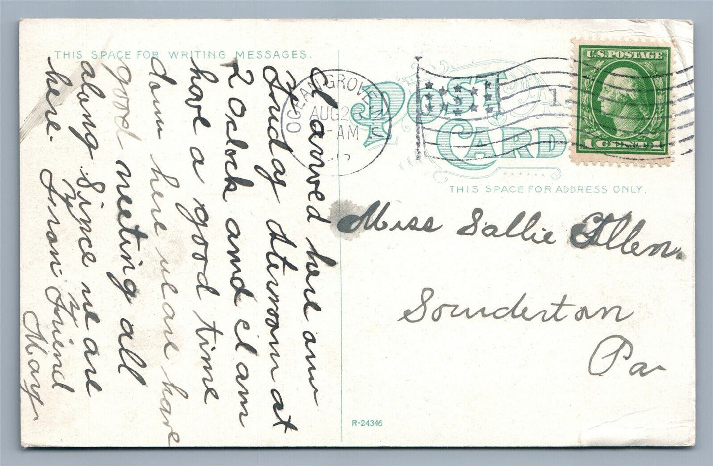 OCEAN GROVE NJ NORTH END BATHING SCENE ANTIQUE POSTCARD
