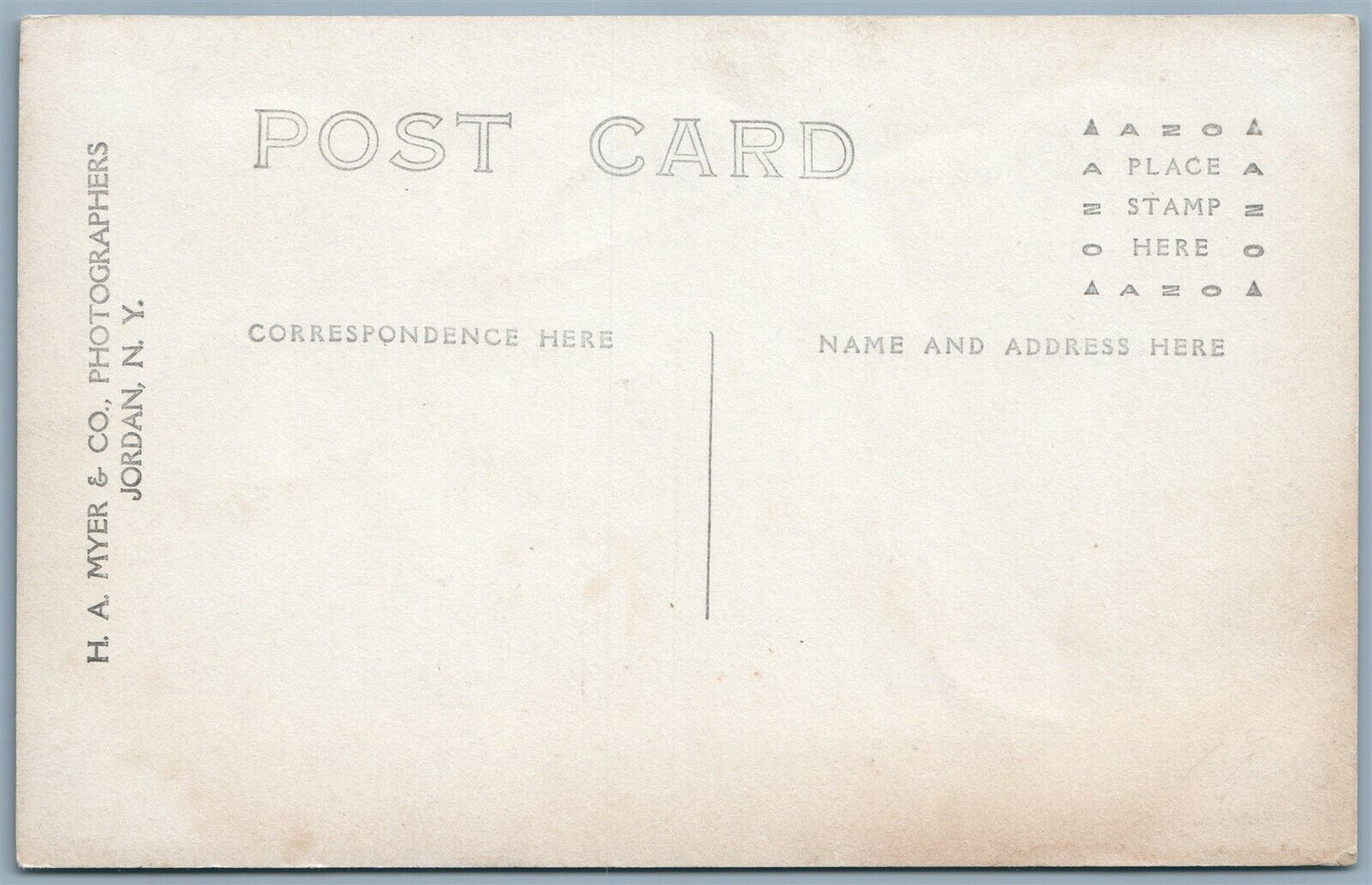 JORDAN N.Y. HOUSE ANTIQUE REAL PHOTO POSTCARD RPPC