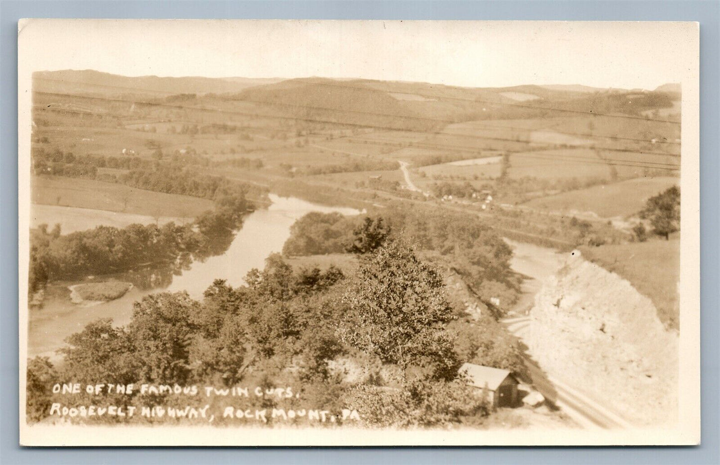 ROCK MOUNT PA ROOSEVELT HIGHWAY ANTIQUE REAL PHOTO POSTCARD RPPC