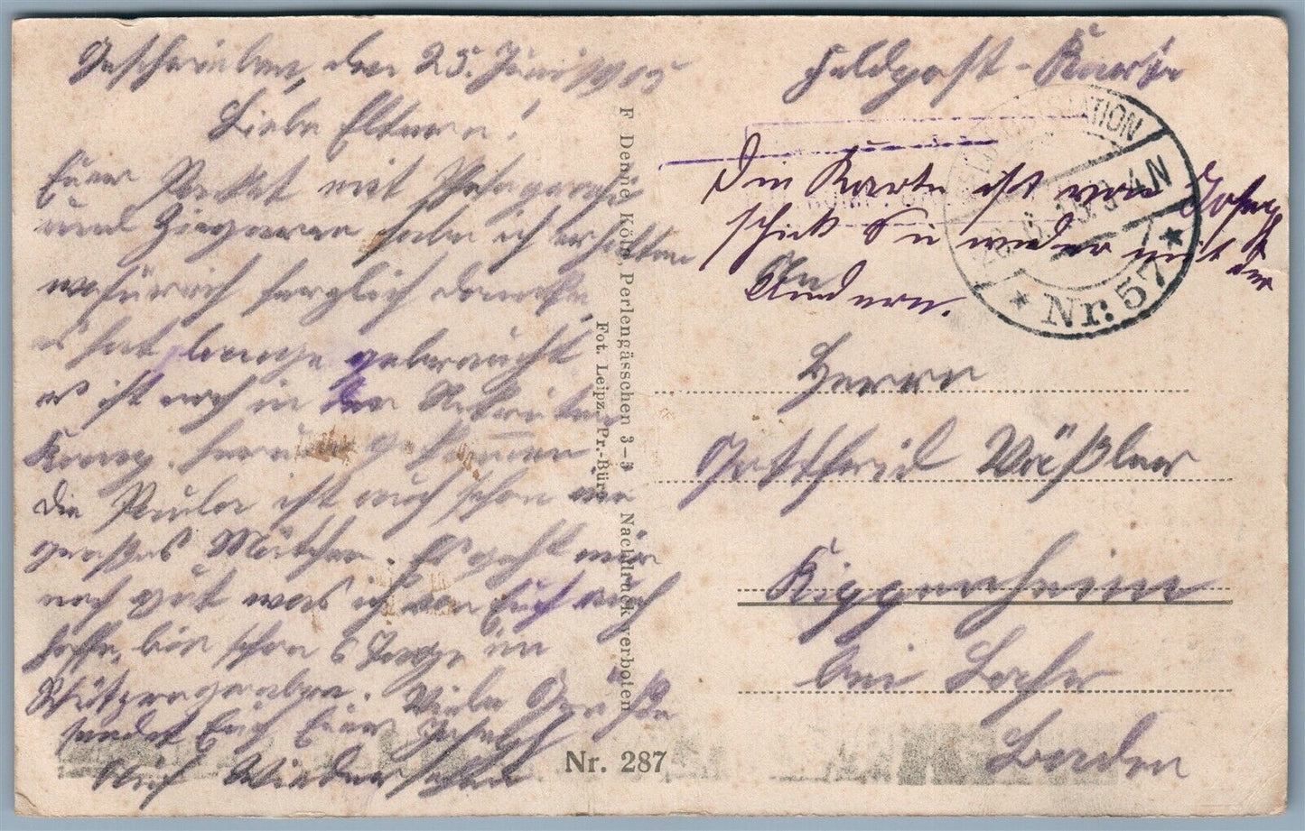 MILITARY GERMAN WWI ERA 1915 ANTIQUE POSTCARD WELTKRIEG 1914/15 DESTROYED CHURCH