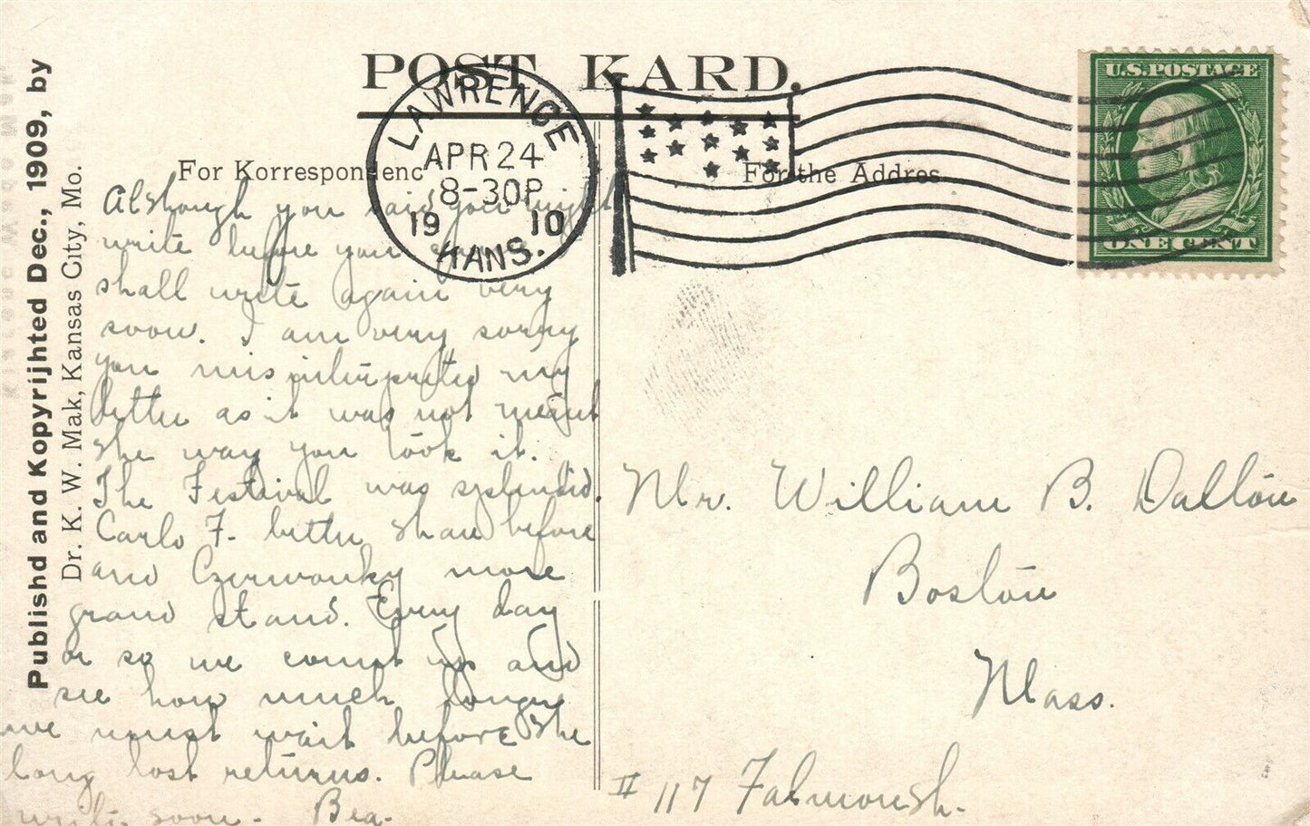 VIOLIN PLAYER 1909 ANTIQUE POSTCARD MUSIC NOTES