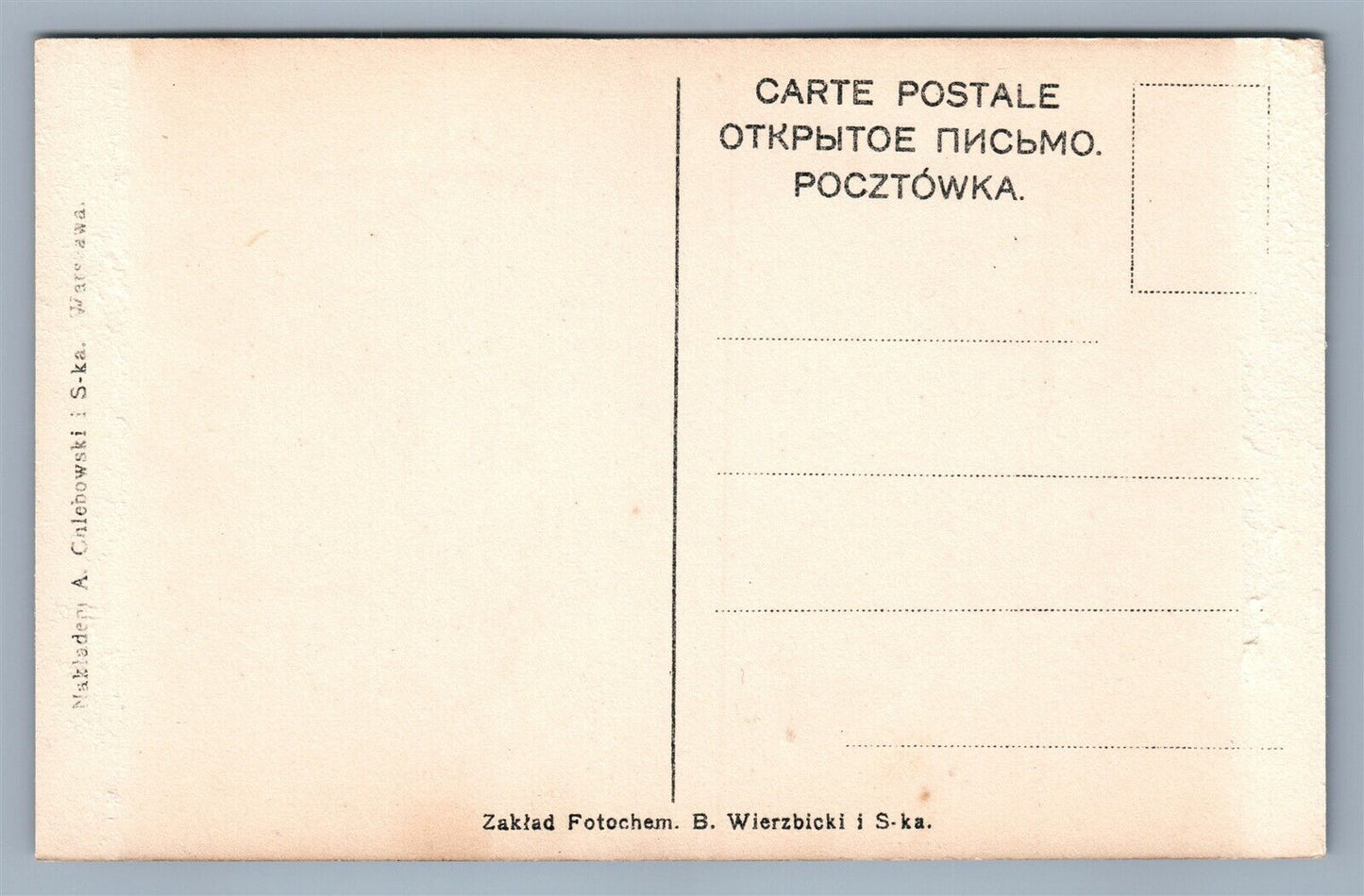 WARSZAWA POLAND WIDOK ANTIQUE POSTCARD