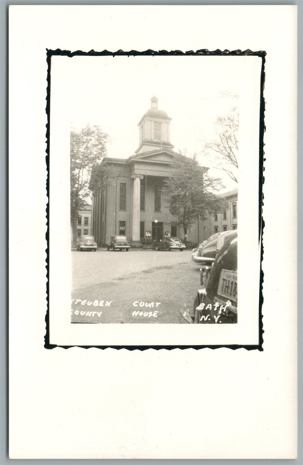 BATH NY COURT HOUSE VINTAGE REAL PHOTO POSTCARD RPPC